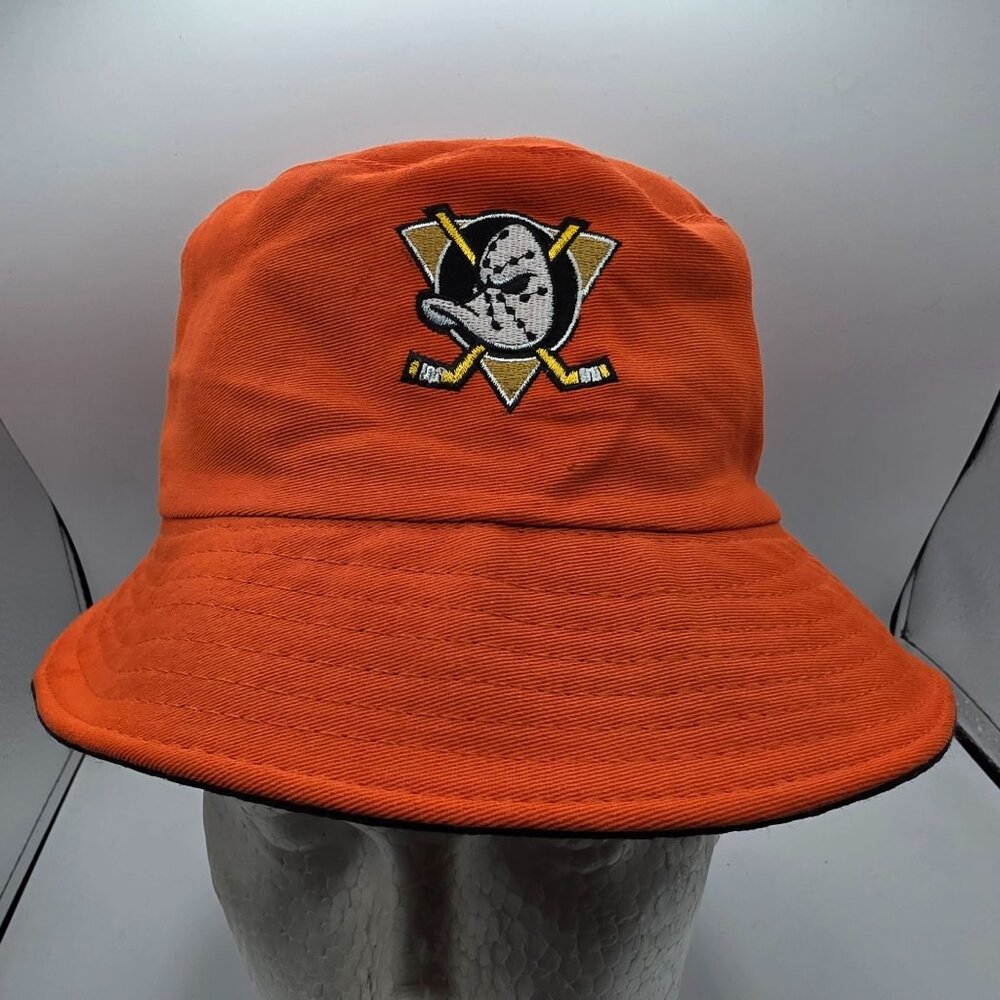 Anaheim Ducks NHL Hockey Chick-Fil-A Black Orange Reversible Bucket Hat